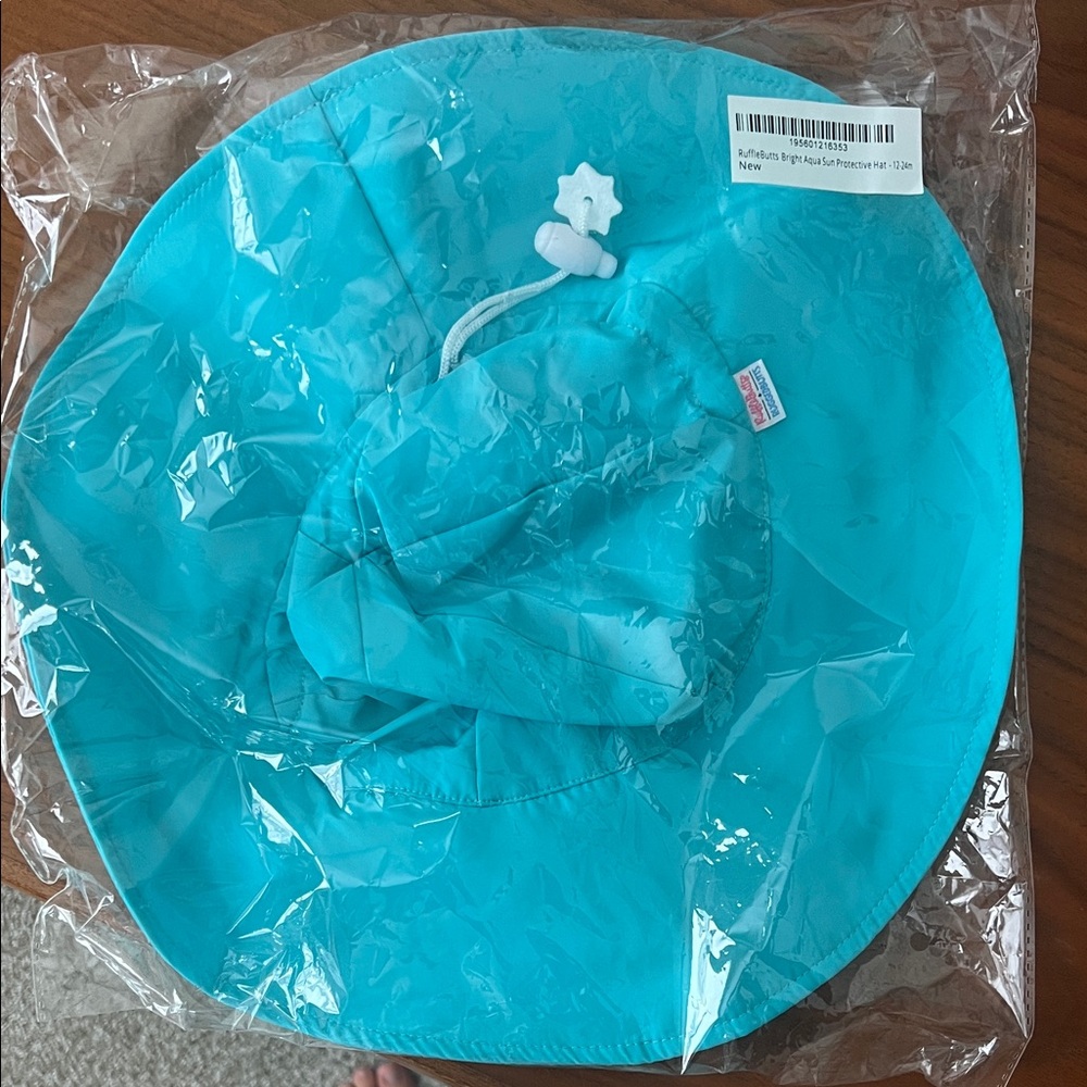 Ruffle Butts Aqua Sun Hat